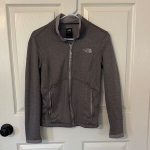 The North Face Gray Full-Zip Fleece Jacket with Embroidered Logo